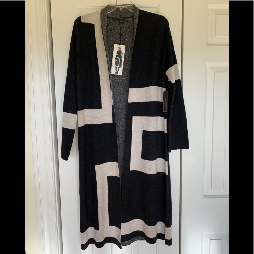 Max Sport long sweater coat black/ivory Size M